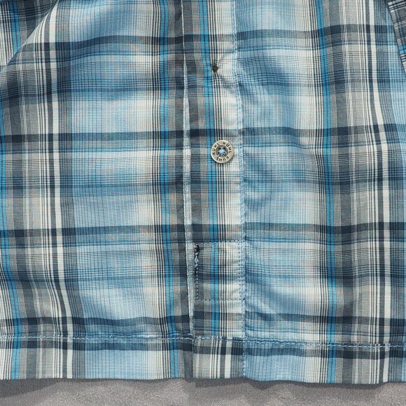 Kuhl Shirt Mens Large Blue Tartan Plaid Eluxur Outdoor Hike Preppy Flap Pockets - Picture 9 of 11